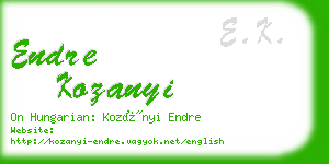 endre kozanyi business card